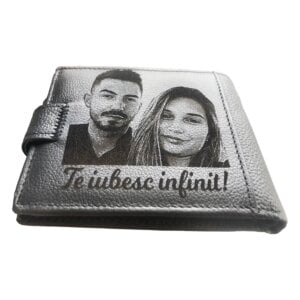 Portofel personalizat cu POZA si text (piele naturala)